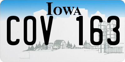 IA license plate COV163
