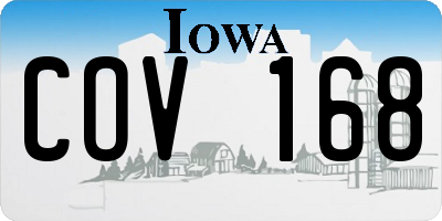 IA license plate COV168