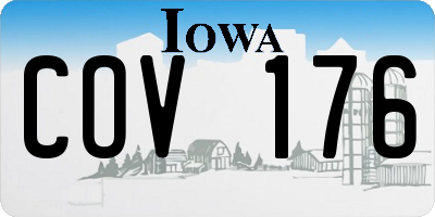 IA license plate COV176