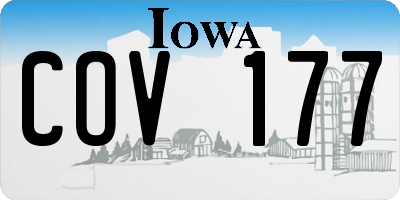 IA license plate COV177