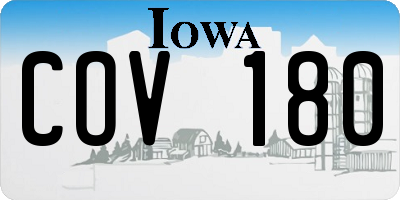 IA license plate COV180