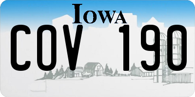IA license plate COV190