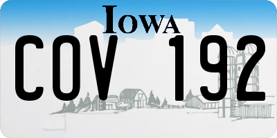 IA license plate COV192