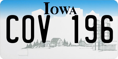 IA license plate COV196