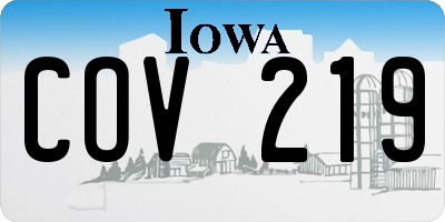 IA license plate COV219