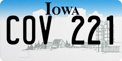IA license plate COV221