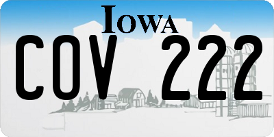 IA license plate COV222