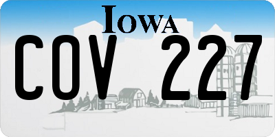 IA license plate COV227