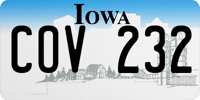 IA license plate COV232