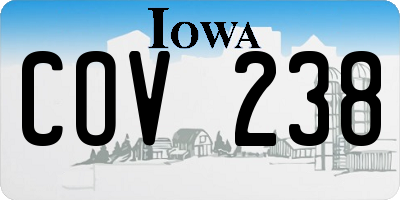 IA license plate COV238
