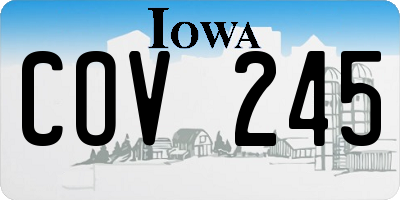 IA license plate COV245