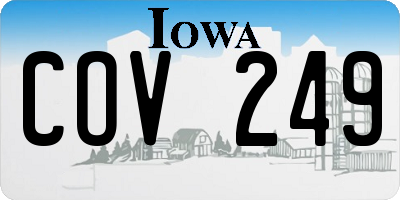 IA license plate COV249
