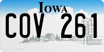 IA license plate COV261