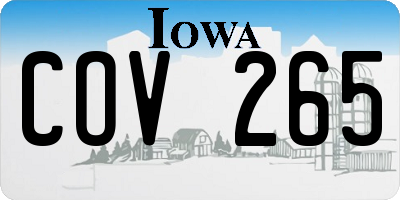 IA license plate COV265