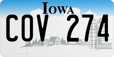 IA license plate COV274