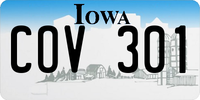 IA license plate COV301