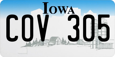 IA license plate COV305