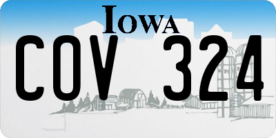 IA license plate COV324