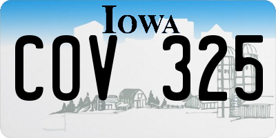 IA license plate COV325