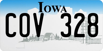 IA license plate COV328