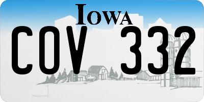 IA license plate COV332