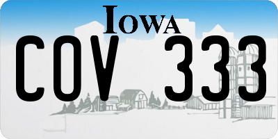 IA license plate COV333
