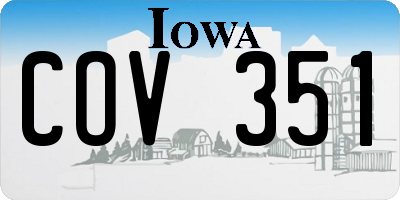 IA license plate COV351