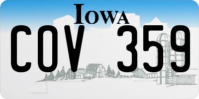 IA license plate COV359