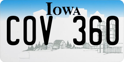 IA license plate COV360