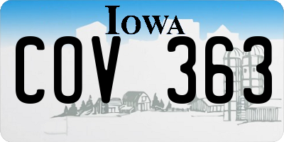 IA license plate COV363