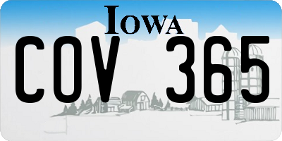 IA license plate COV365