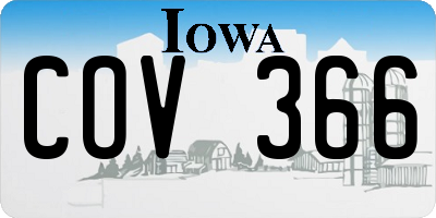 IA license plate COV366
