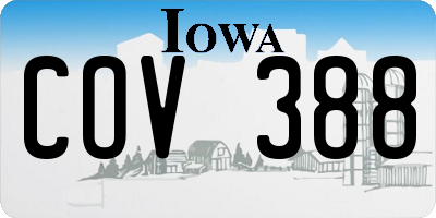 IA license plate COV388