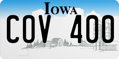 IA license plate COV400