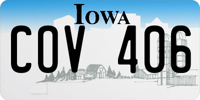 IA license plate COV406