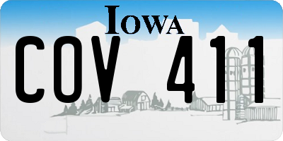 IA license plate COV411