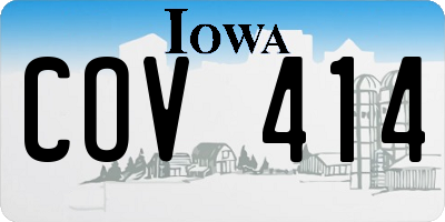 IA license plate COV414