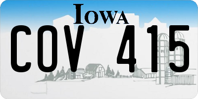 IA license plate COV415