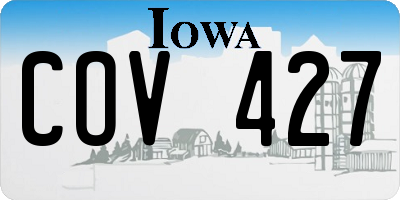 IA license plate COV427