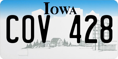 IA license plate COV428