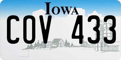 IA license plate COV433