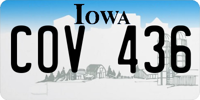 IA license plate COV436