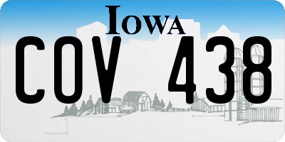 IA license plate COV438