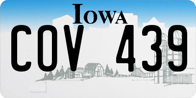 IA license plate COV439