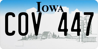 IA license plate COV447
