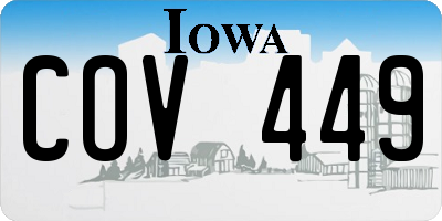 IA license plate COV449