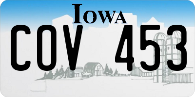 IA license plate COV453