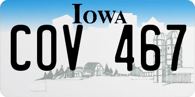 IA license plate COV467
