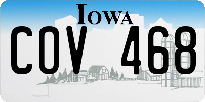 IA license plate COV468