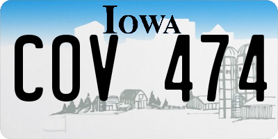 IA license plate COV474